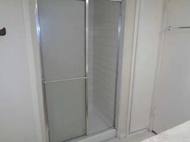 a bathroom with a shower