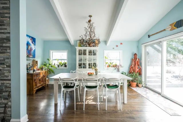 a living room with furniture