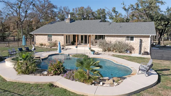 an aerial view of a house
