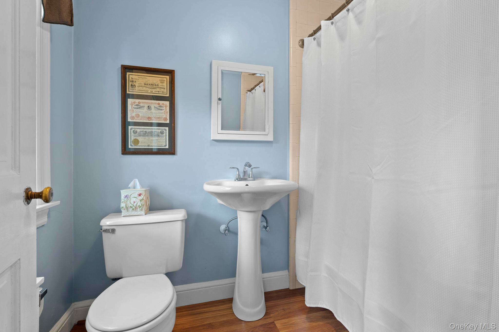 342 Woodbury Road Cold Spring Harbor, NY 11724 - Photo 21 of 29 a bathroom with a toilet sink and mirror
