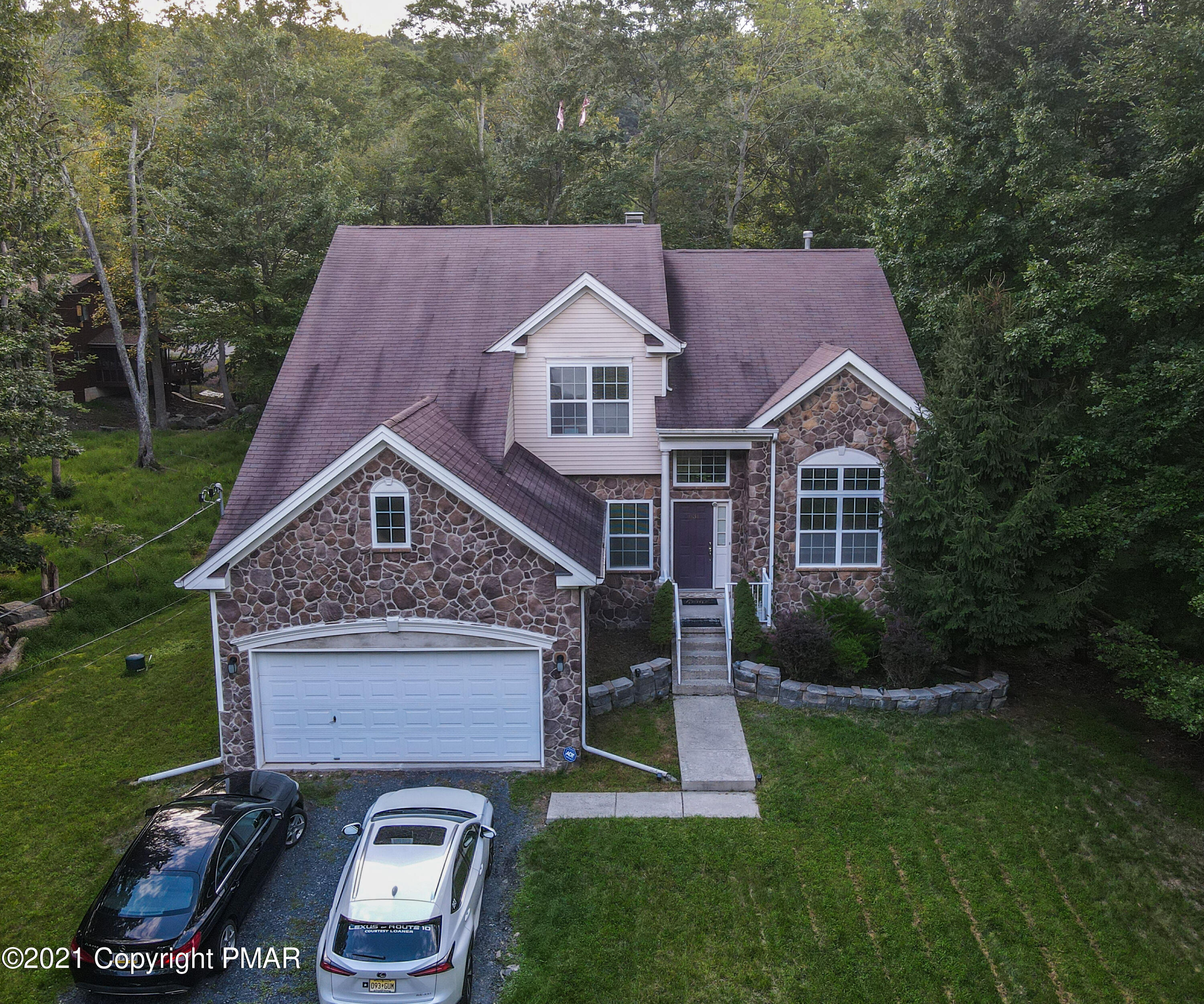 a aerial view of a house