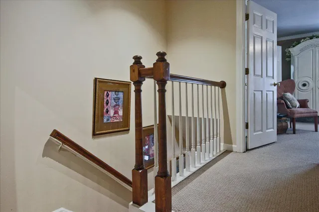 a view of a hallway with entryway
