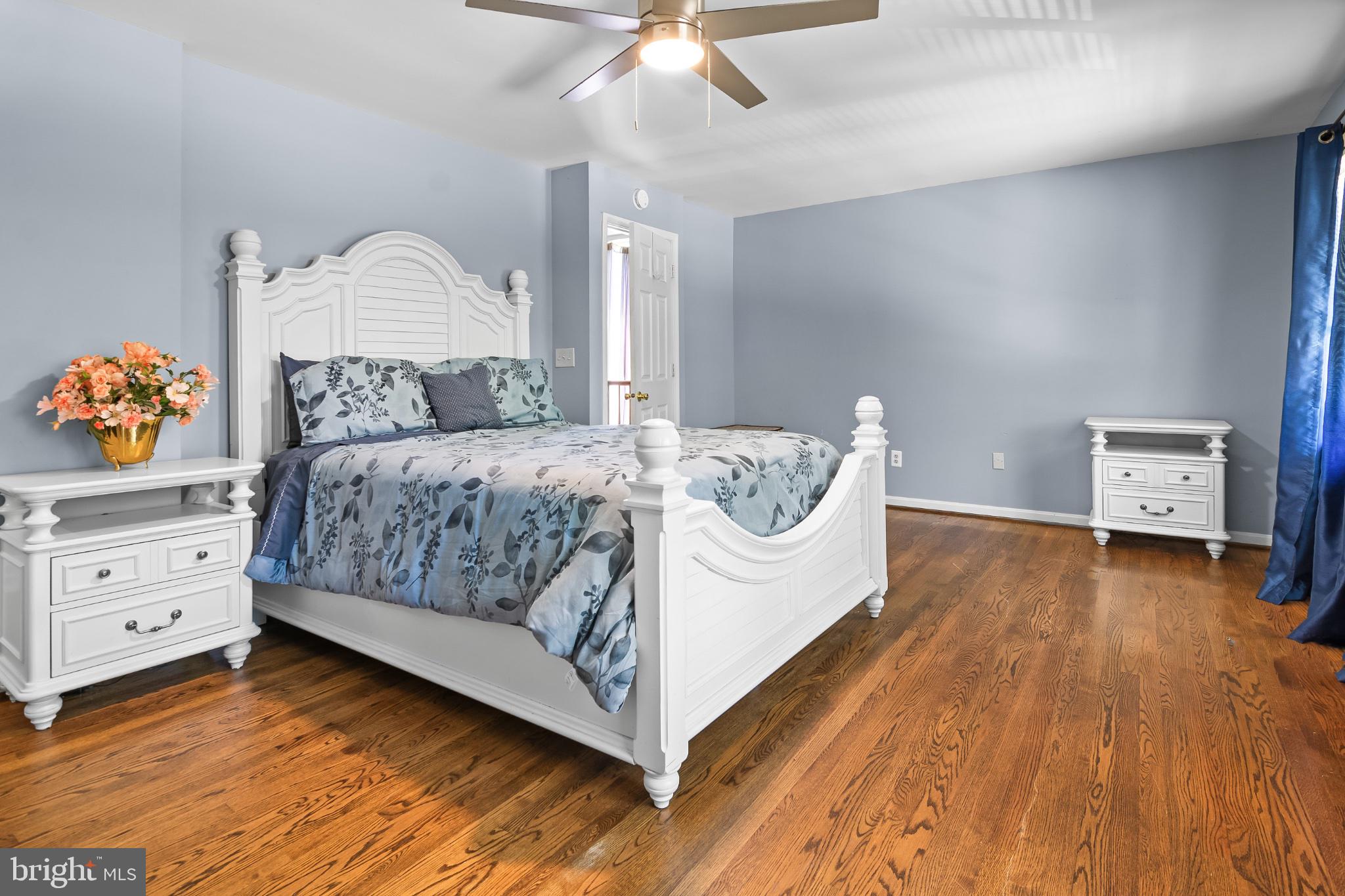 Serene bedroom with elegant decor.