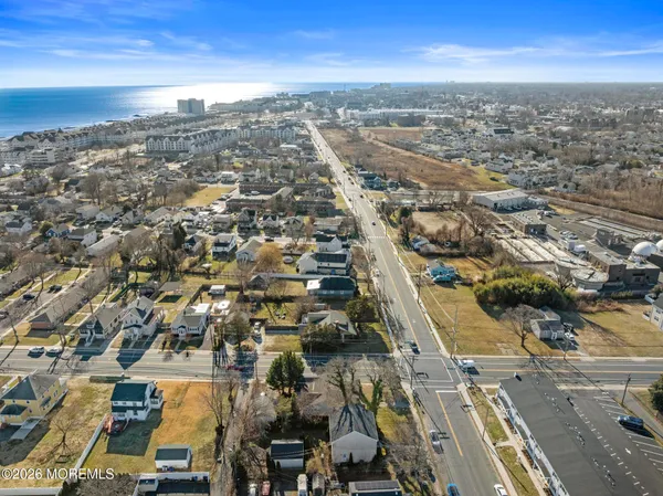 an aerial view of residential building with parking space