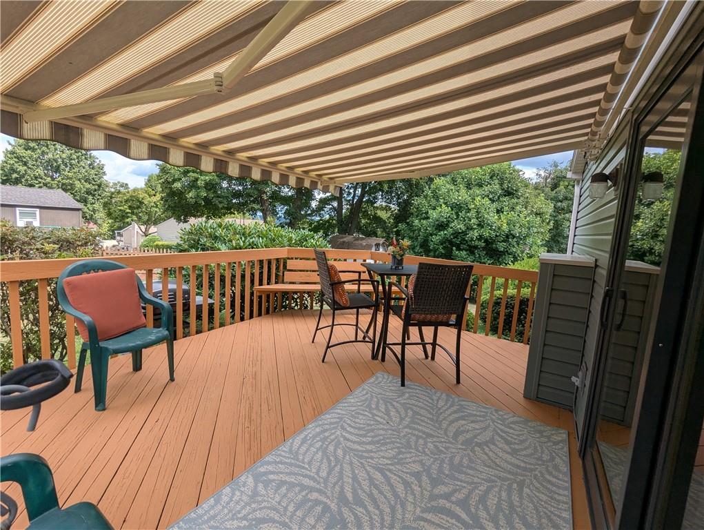 108 Ayleshire Road Butler, PA 16001 - Photo 33 of 37 Relax outdoors on back deck complete w/retractable awning