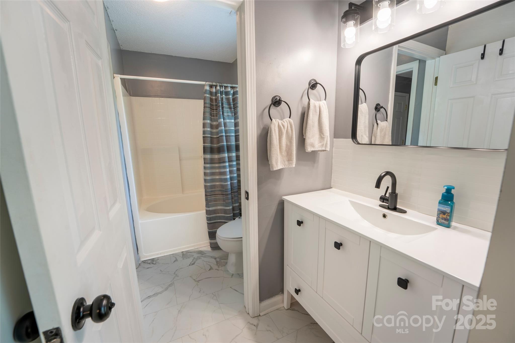3412 Summerfield Ridge Lane Matthews, NC 28105 - Photo 22 of 30 a bathroom with a sink and mirror with toilet