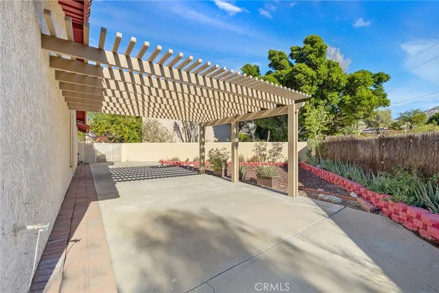 a view of a porch with a bench