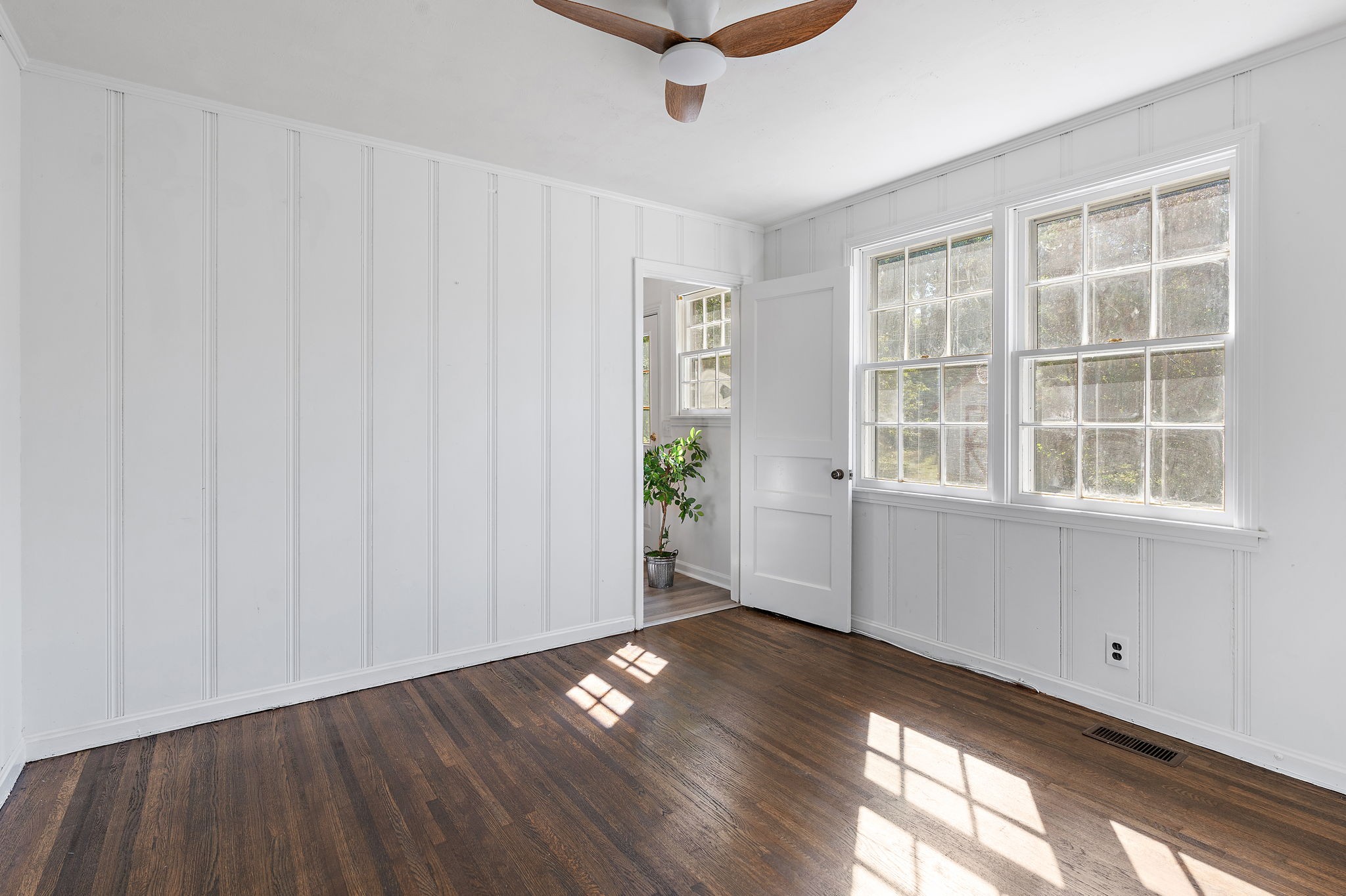 236 Barker Road Nashville, TN 37214 - Photo 19 of 45 3rd bedroom, complete with gorgeous refinished hardwoods, beautiful natural light and a brand new ceiling fan/light combo.