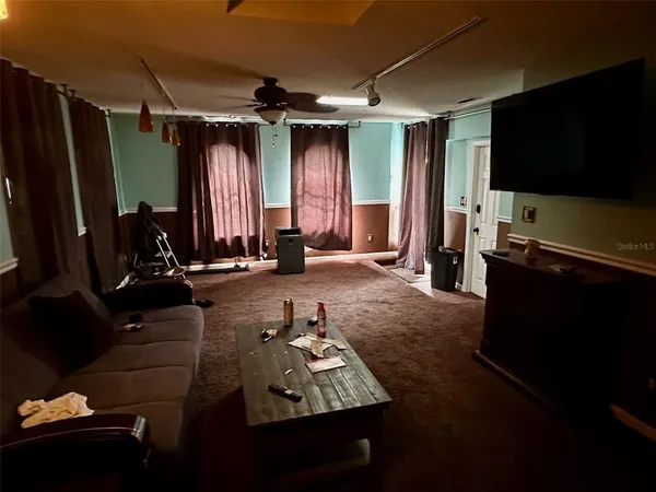 front view of a house with washing machine