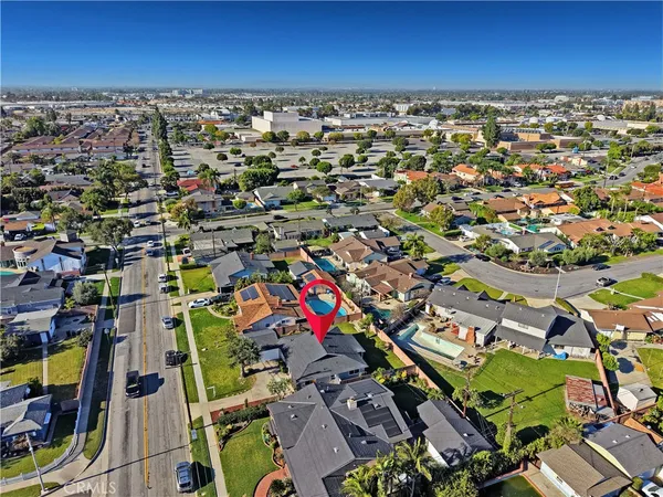 an aerial view of multiple house