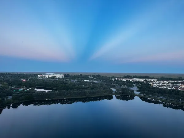 a view of city and lake