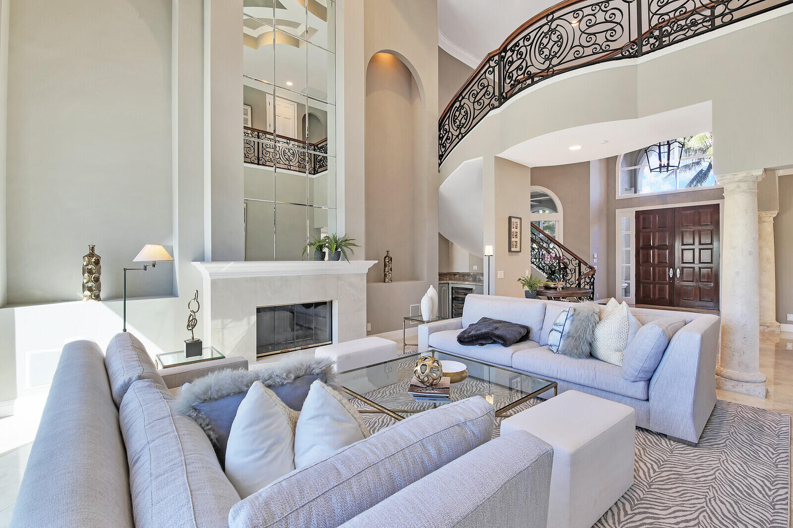 3370 Bridgegate Drive Jupiter, FL 33477 - Photo 11 of 55 a living room with furniture and a fireplace