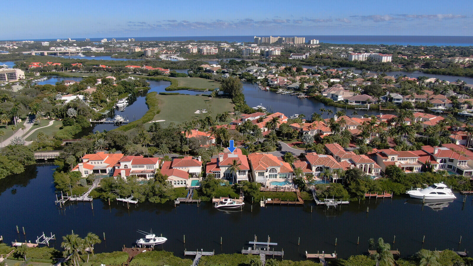 3370 Bridgegate Drive Jupiter, FL 33477 - Photo 54 of 55 an aerial view of residential houses with city view