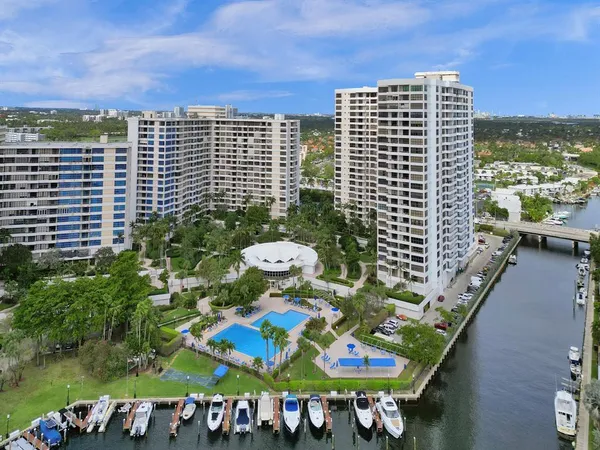 a view of a city with tall buildings