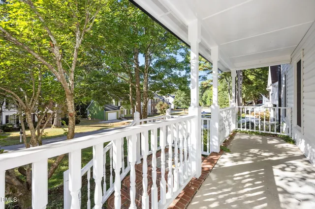 a view of a bench in the balcony