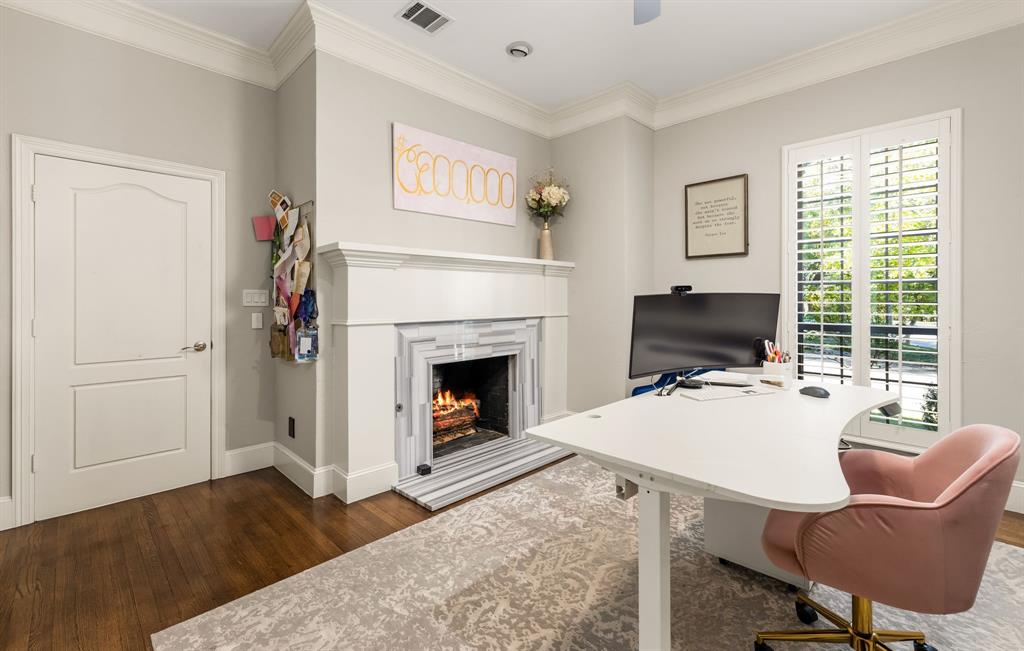 1904 MacGregor Drive Plano, TX 75093 - Photo 29 of 38 Office with Built-ins & Fireplace