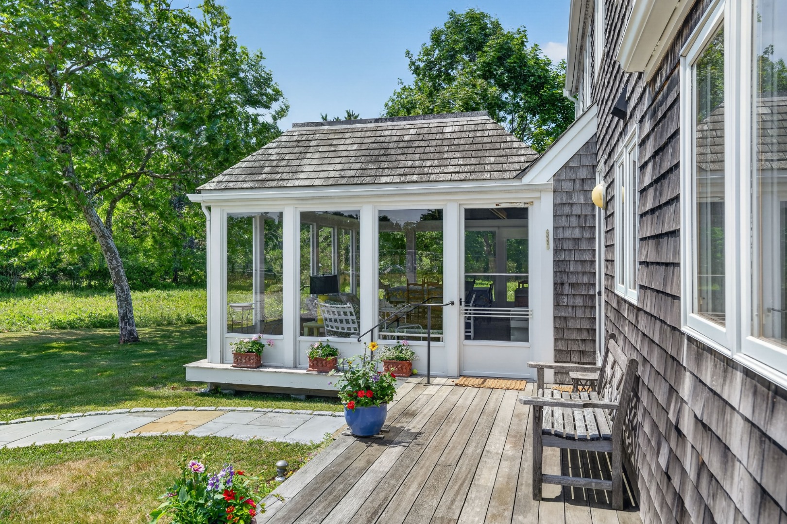 30 Elias Lane West Tisbury, MA 02568 - Photo 4 of 18 The sunroom/porch is a recent addition.
