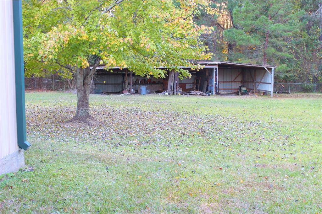1493 Mollywood Road Zavalla, TX 75980 - Photo 8 of 22 a view of a backyard with large trees and wooden fence