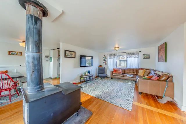a living room with furniture and a couch