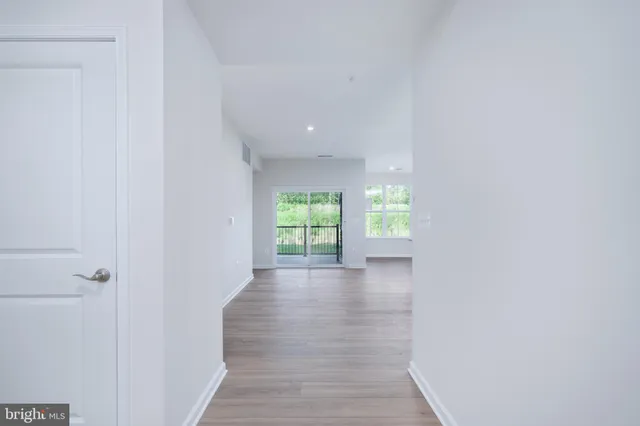 a view of small space with wooden floor