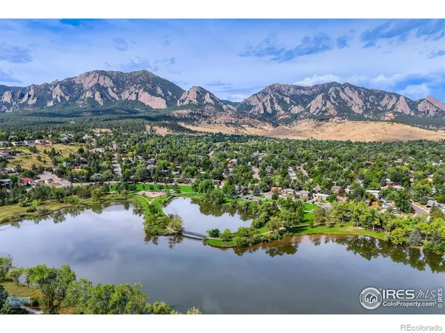 a view of a lake with a mountain in the background