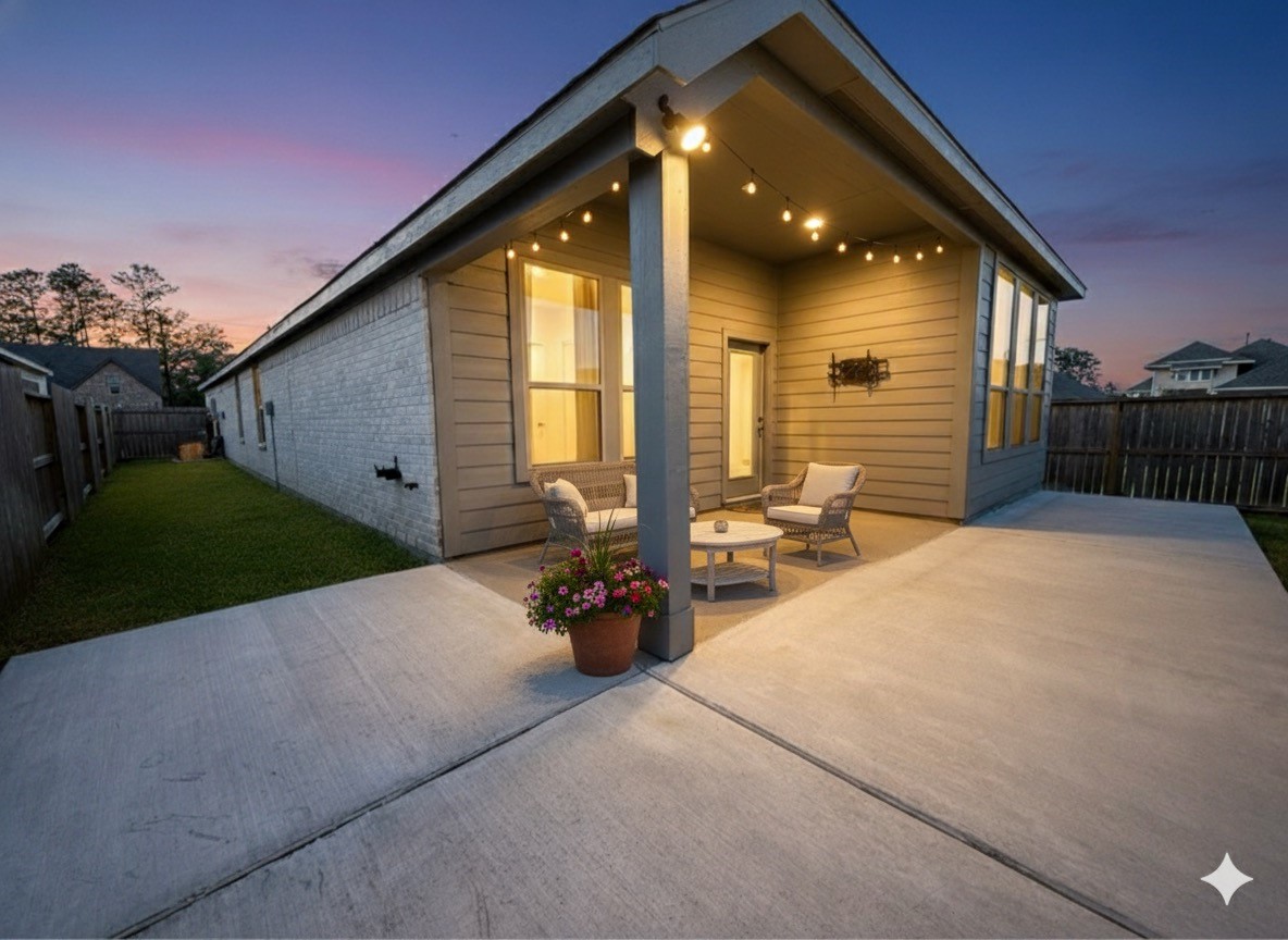 1354 Lakeside Crk Road Magnolia, TX 77354 - Photo 24 of 26 a view of a house with backyard and sitting area