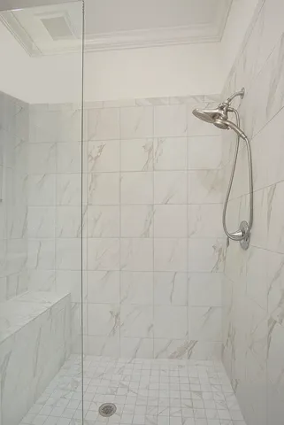 a bathroom with a shower