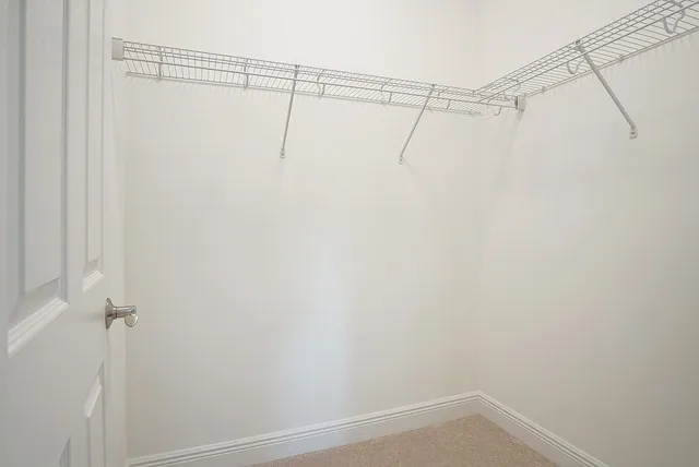 a view of a room with racks on the wall