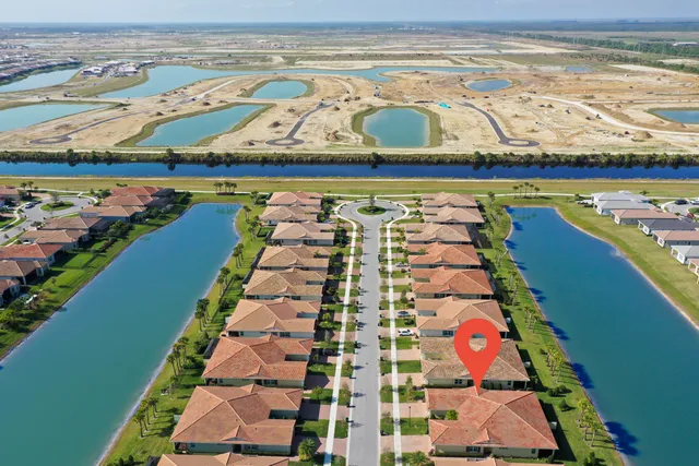 an aerial view of multiple house