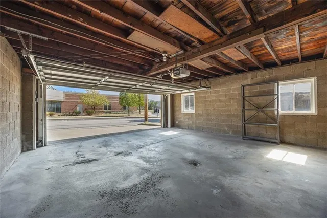 a view of a garage