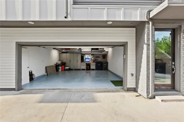 a view of a livingroom with car parked