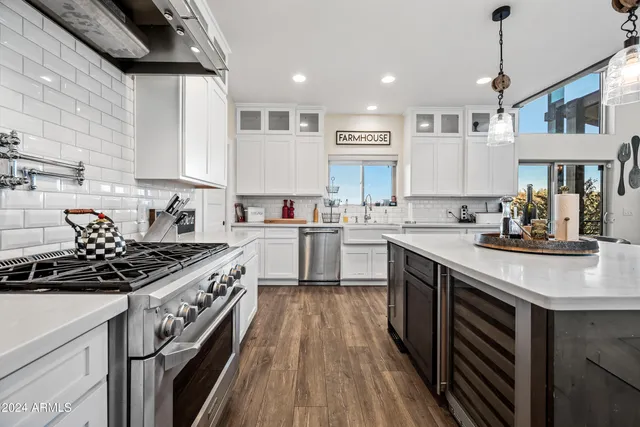 a view of city and mountain