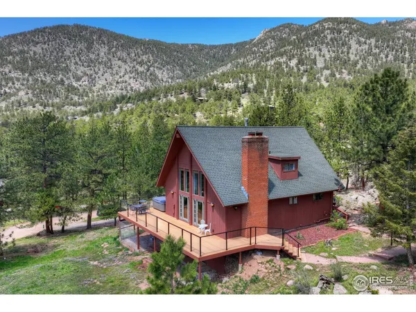 an aerial view of a house