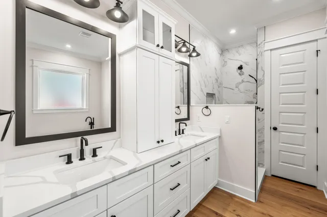 an aerial view of residential house with outdoor space and street view