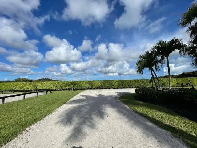 a view of a lake with a yard
