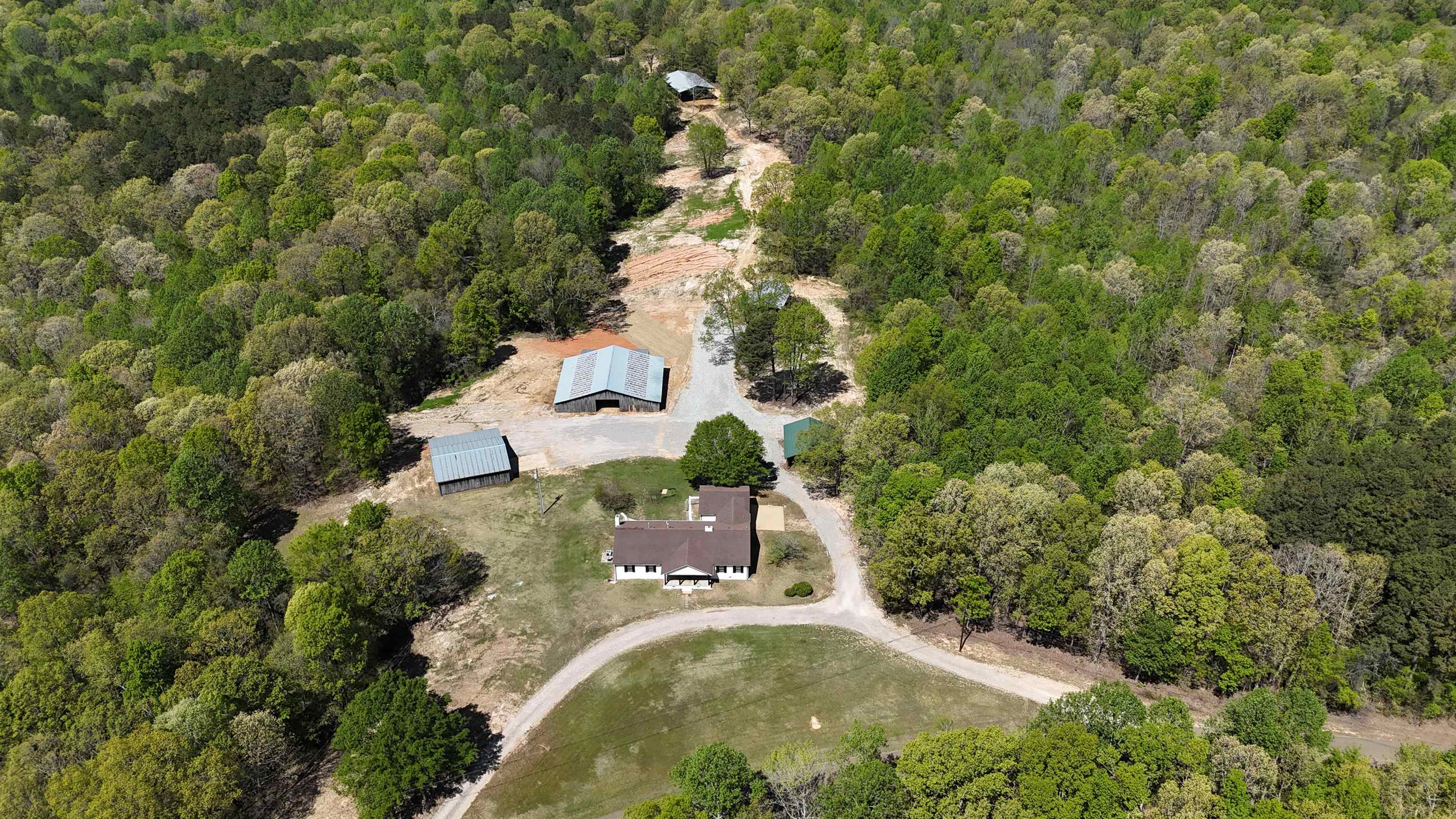 3360 Ebenezer Road Toone, TN 38381 - Photo 38 of 40 an aerial view of a house with a yard and large trees