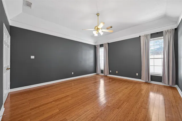 a view of a backyard with sitting area