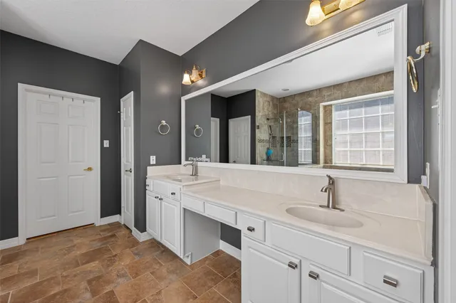 a backyard of a house with oven and garden