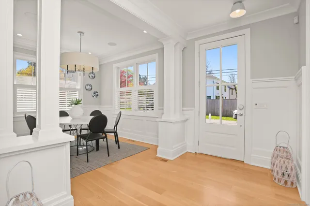 a workspace with furniture window and outside view