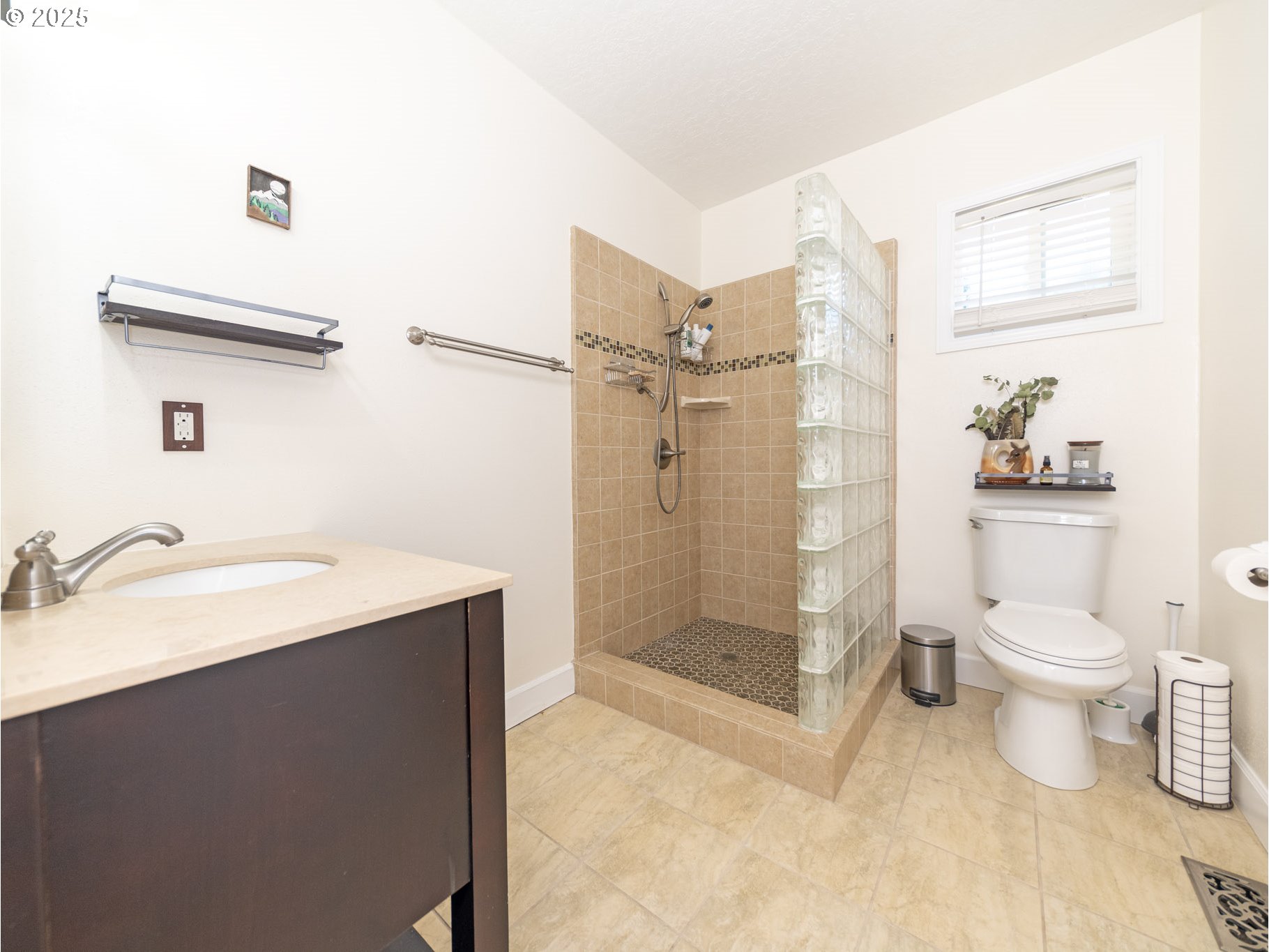 64977 Nehalem Highway North Vernonia, OR 97064 - Photo 16 of 48 a bathroom with a granite countertop sink toilet and shower