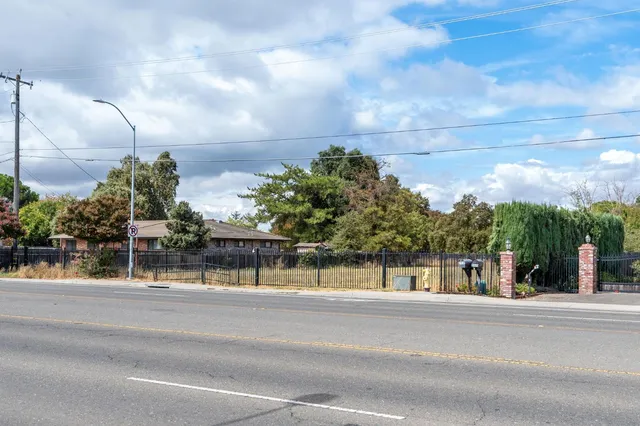 a view of a building with a pathway