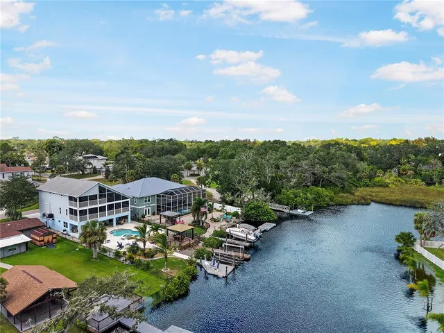 a view of a garden with lawn chairs