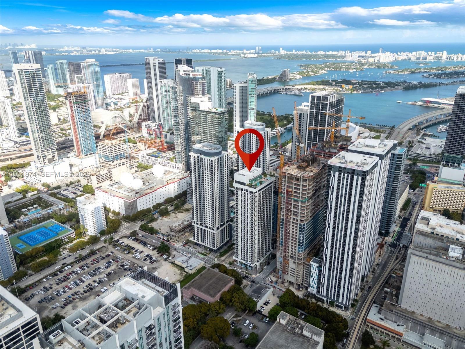 11 Northeast 6th Street, Unit 2808 Miami, FL 33132 - Photo 46 of 57 a view of a city with tall buildings
