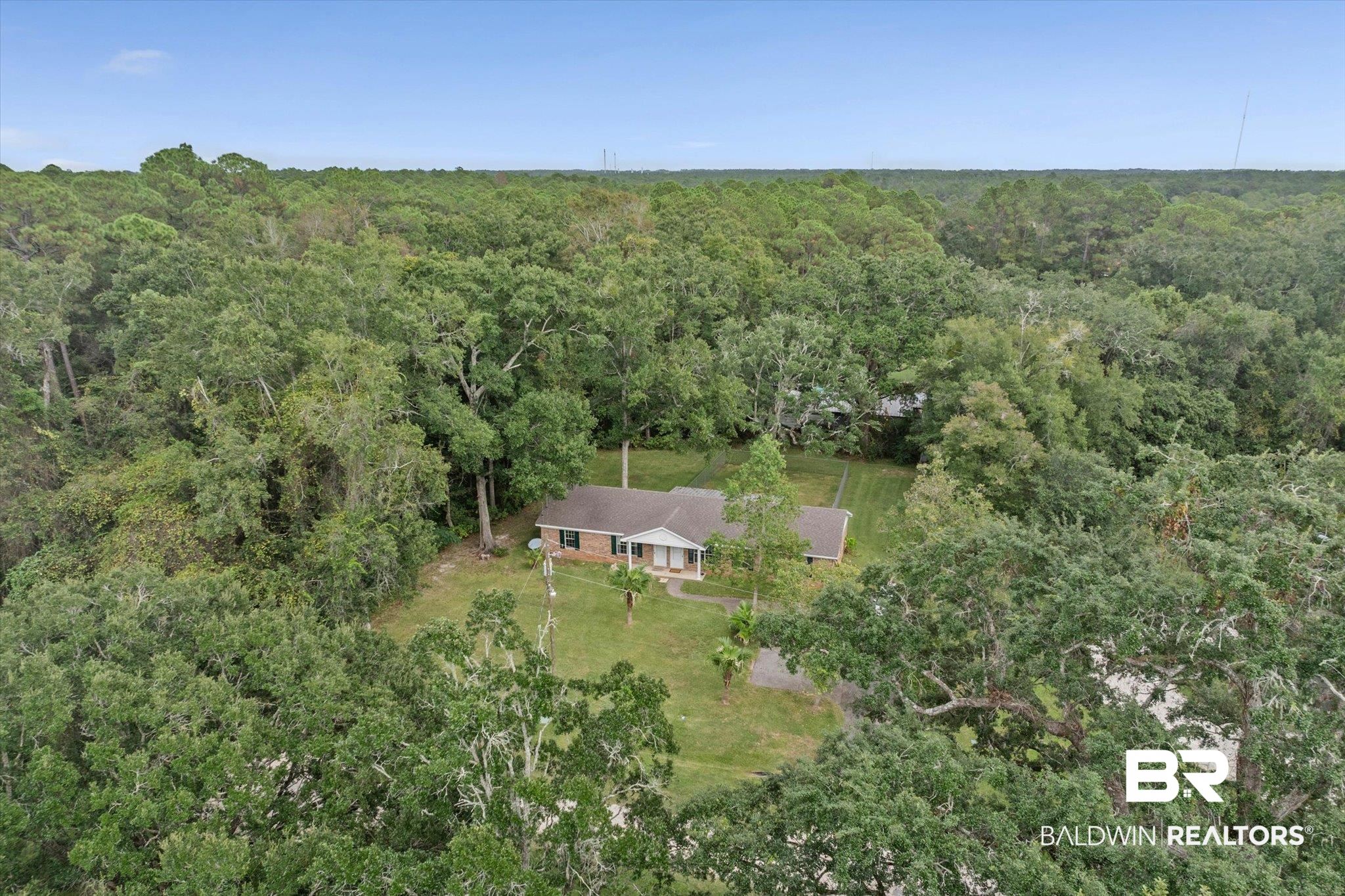 14165 River Oaks Road, Unit A & B Coden, AL 36523 - Photo 26 of 35 Aerial view of property's location featuring a heavily wooded area