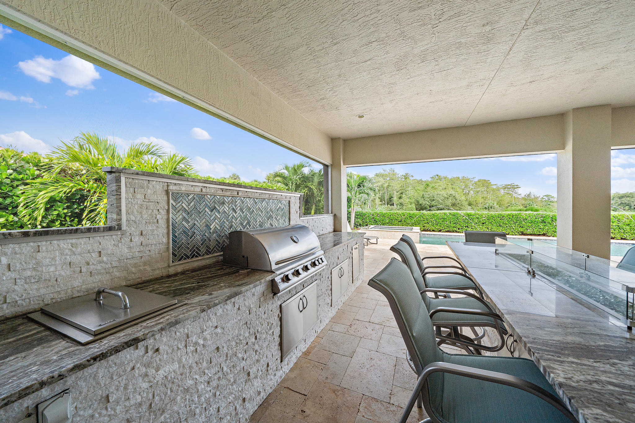 129 Sonata Drive Jupiter, FL 33478 - Photo 42 of 64 grill w/ fridge + firepit