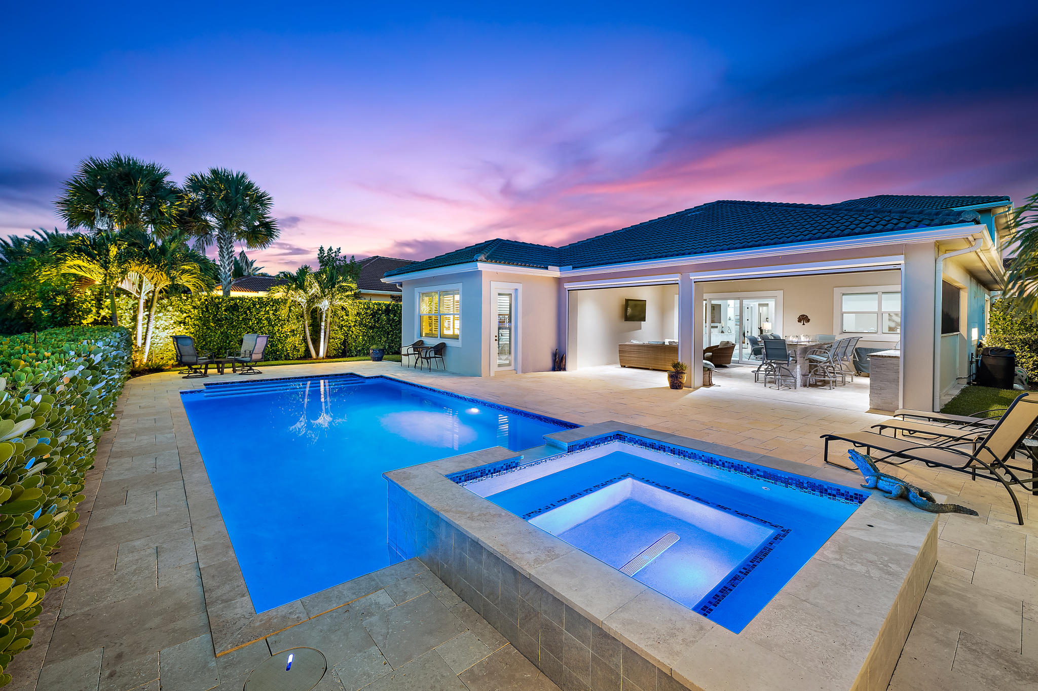 129 Sonata Drive Jupiter, FL 33478 - Photo 47 of 64 pool at dusk