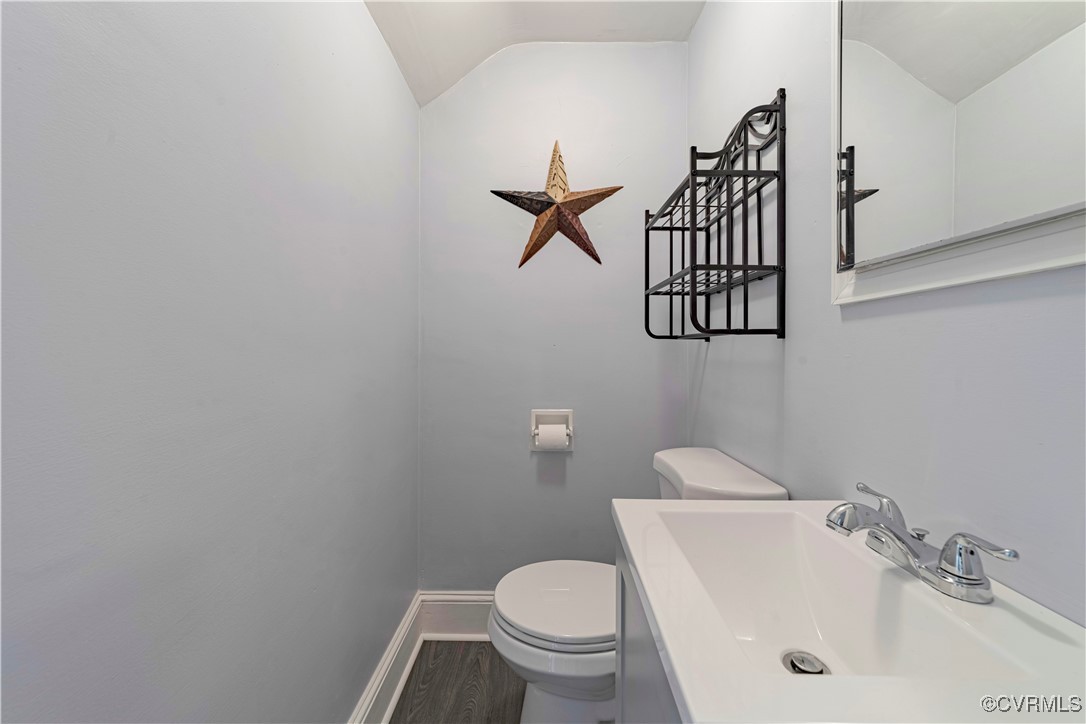 4305 Lakeview Road Petersburg, VA 23803 - Photo 28 of 45 Half bath featuring vaulted ceiling, wood finished