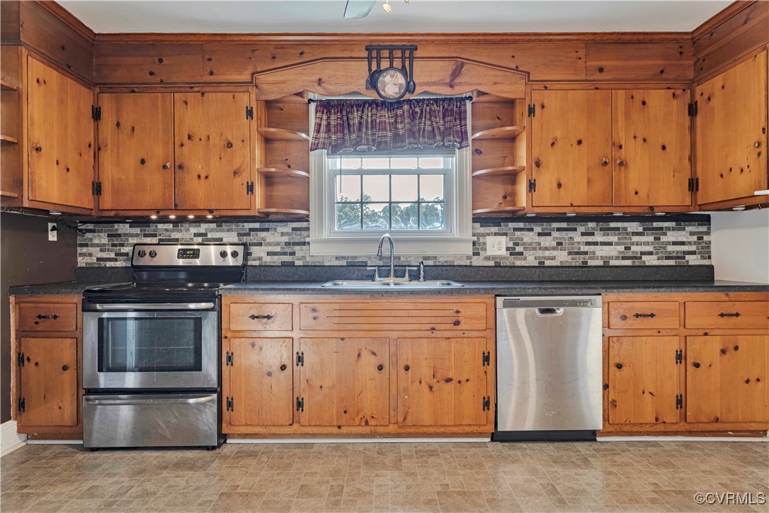 4305 Lakeview Road Petersburg, VA 23803 - Photo 34 of 45 Kitchen with open shelves, appliances with stainle