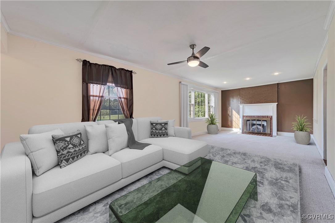 4305 Lakeview Road Petersburg, VA 23803 - Photo 8 of 45 Carpeted Family room featuring crown molding, ceil