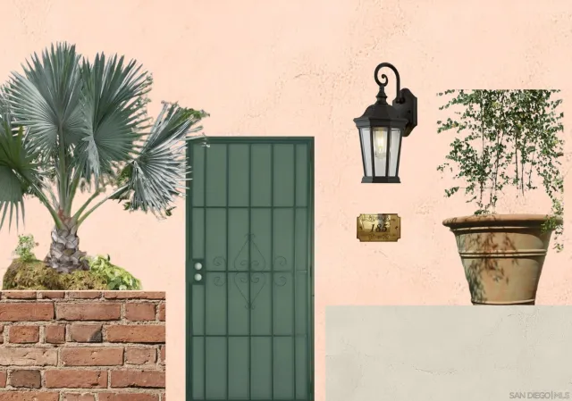 a view of an outdoor sitting space